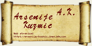 Arsenije Kuzmić vizit kartica